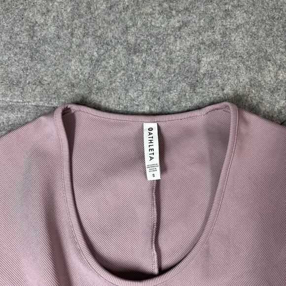 Athleta Rosy Bayview Tee Women’s Small Faux Wrap Front Stretch Purple - Picture 6 of 7